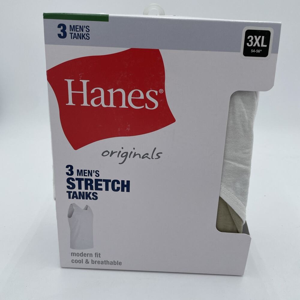 Hanes Originals Men's 3 Pack Moisture-Wicking Stretch Cool Tank Top 3XL (54-56")